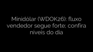 ​Minidólar (WDOK26): fluxo vendedor segue forte; confira níveis do dia 
